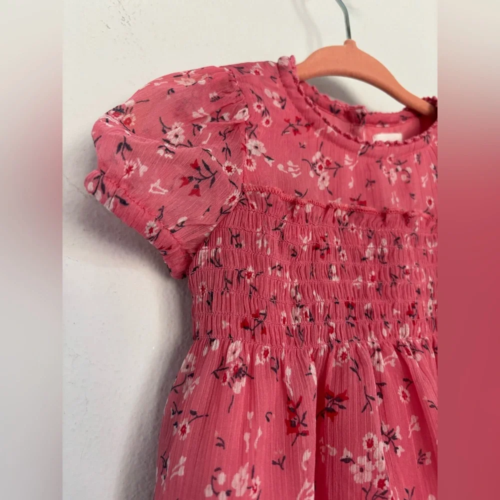 BABY GAP FLORAL PINK GIRLS DRESS SZ 6-12 MONTH